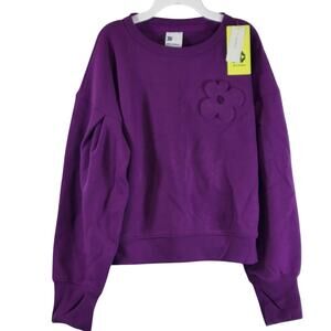 All in Motion Kids Sweatshirt w Flower Imprint, Purple, Size M (8), NWT